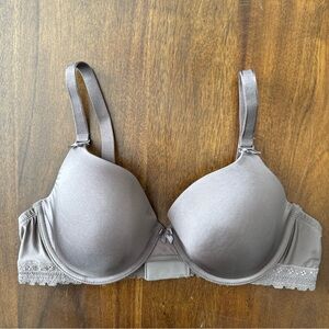 Paramour by Felina Gray Lined Seamless Convertible Bra US 38C Style 255455